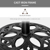 Outsunny Patio Umbrella Base Stand, Round Cast Iron Umbrella Holder for Outdoor, Patio, Garden,Deck and Beach, Fit Dia. 1.5", 2" Pole, Black