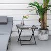 Outsunny Rattan Coffee Table Folding Patio Outdoor Side Table Wicker for Balcony, Porch, Poolside, 15.75"x15.75"x15.75", Grey