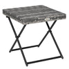 Outsunny Rattan Coffee Table Folding Patio Outdoor Side Table Wicker for Balcony, Porch, Poolside, 15.75"x15.75"x15.75", Grey