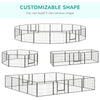 PawHut Dog Playpen, Heavy-duty Metal Puppy Play Pen, Pet Exercise Fences for Outside and Indoor, DIY Design with Door for Multiple Dogs, 16 Panels, 23.5"H