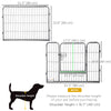 PawHut Dog Playpen, Heavy-duty Metal Puppy Play Pen, Pet Exercise Fences for Outside and Indoor, DIY Design with Door for Multiple Dogs, 16 Panels, 23.5"H
