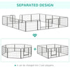 PawHut Dog Playpen, Heavy-duty Metal Puppy Play Pen, Pet Exercise Fences for Outside and Indoor, DIY Design with Door for Multiple Dogs, 16 Panels, 23.5"H