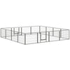 PawHut Dog Playpen, Heavy-duty Metal Puppy Play Pen, Pet Exercise Fences for Outside and Indoor, DIY Design with Door for Multiple Dogs, 16 Panels, 23.5"H