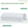 Outsunny Large Walk-in Greenhouse, 20'x10'x6' Tunnel Greenhouse with Zippered Door and 12 Roll-up Windows, Outdoor Green House for Garden Plant, White