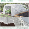 Outsunny Large Walk-in Greenhouse, 20'x10'x6' Tunnel Greenhouse with Zippered Door and 12 Roll-up Windows, Outdoor Green House for Garden Plant, White