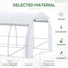 Outsunny Large Walk-in Greenhouse, 20'x10'x6' Tunnel Greenhouse with Zippered Door and 12 Roll-up Windows, Outdoor Green House for Garden Plant, White