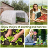 Outsunny Large Walk-in Greenhouse, 20'x10'x6' Tunnel Greenhouse with Zippered Door and 12 Roll-up Windows, Outdoor Green House for Garden Plant, White