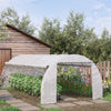 Outsunny Large Walk-in Greenhouse, 20'x10'x6' Tunnel Greenhouse with Zippered Door and 12 Roll-up Windows, Outdoor Green House for Garden Plant, White