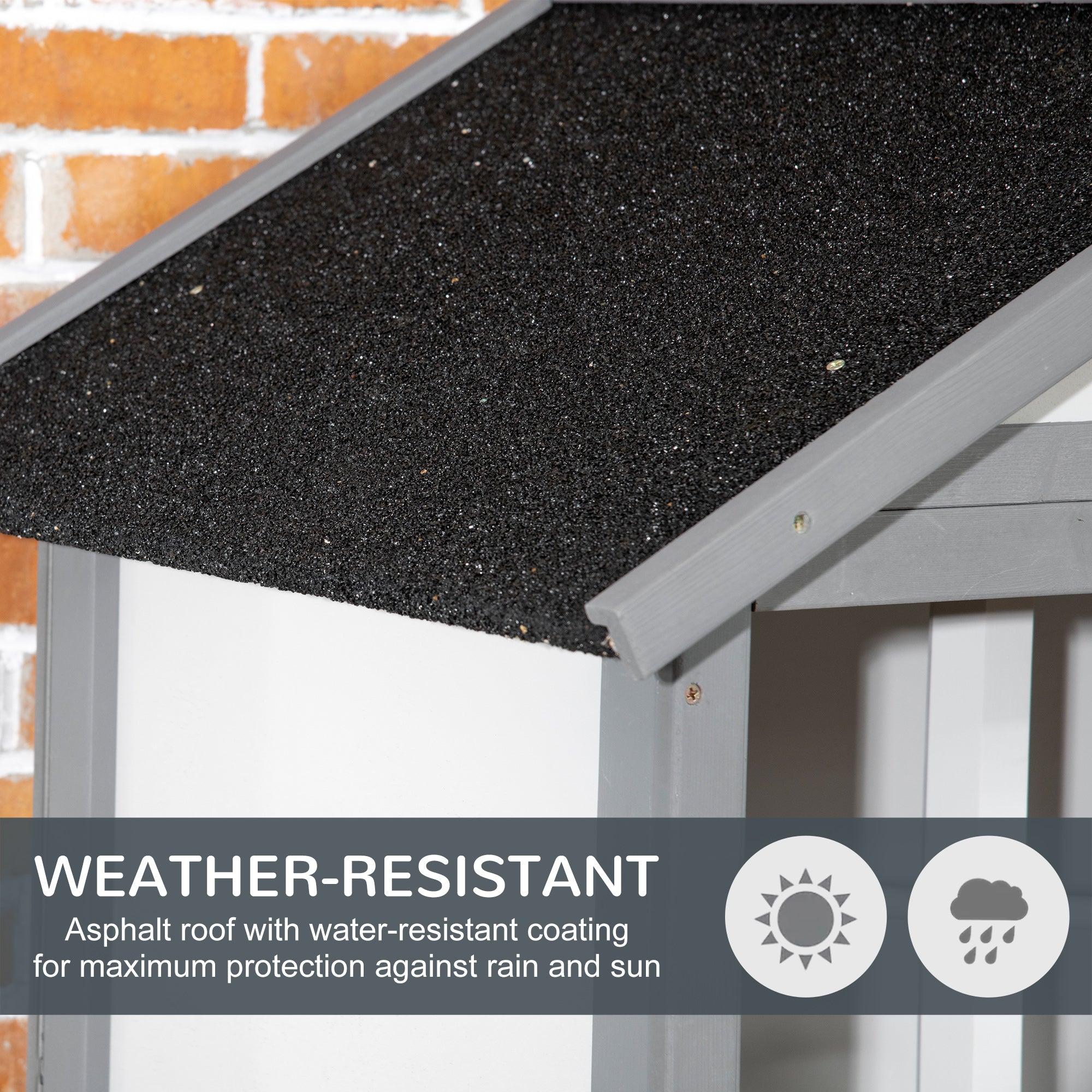 PawHut Wooden Bird Aviary Parrot Cage Pet Furniture Large Outdoor Play House with Removable Bottom Tray, 2 Doors, Asphalt Roof, 4 Perches, Light Grey