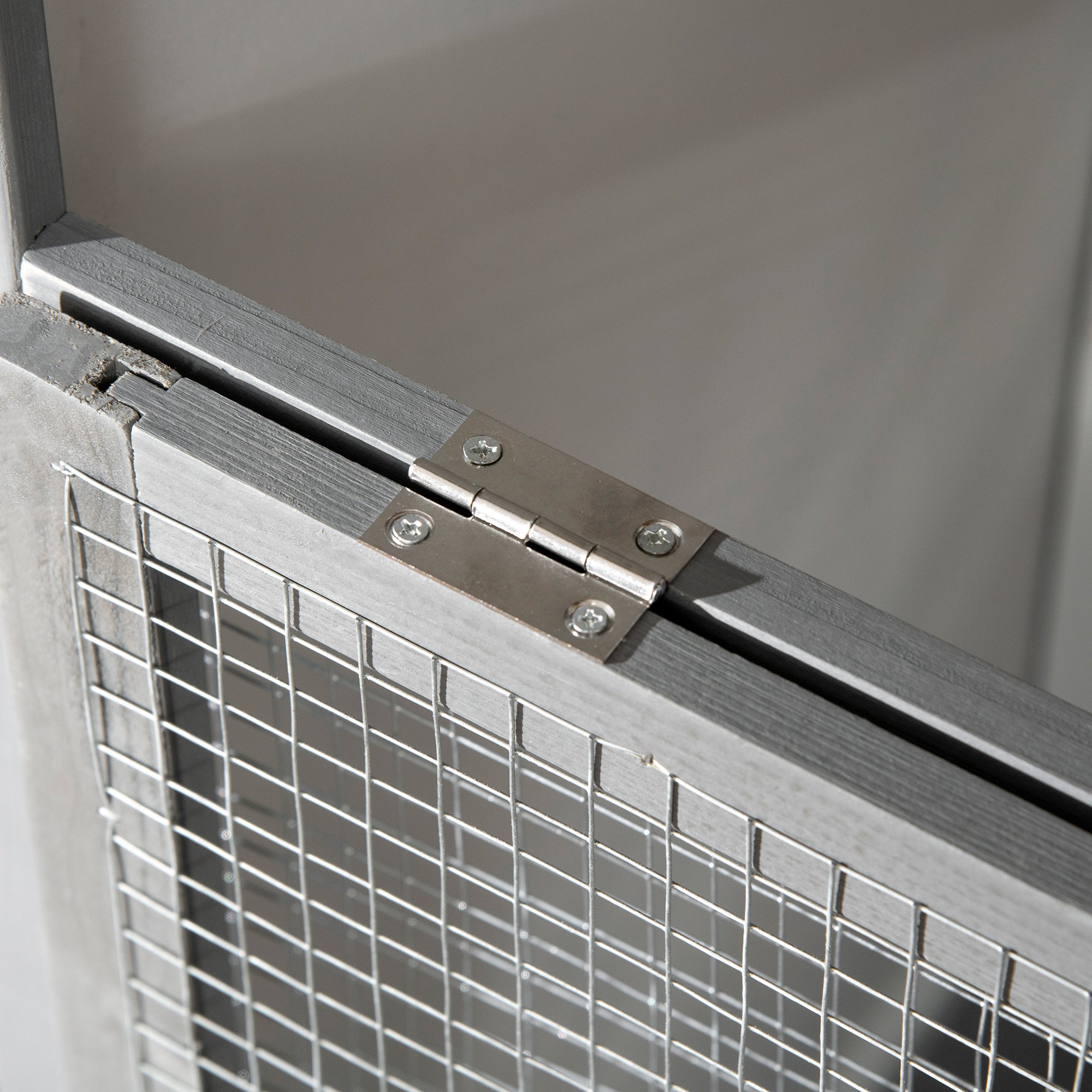 PawHut Wooden Bird Aviary Parrot Cage Pet Furniture Large Outdoor Play House with Removable Bottom Tray, 2 Doors, Asphalt Roof, 4 Perches, Light Grey