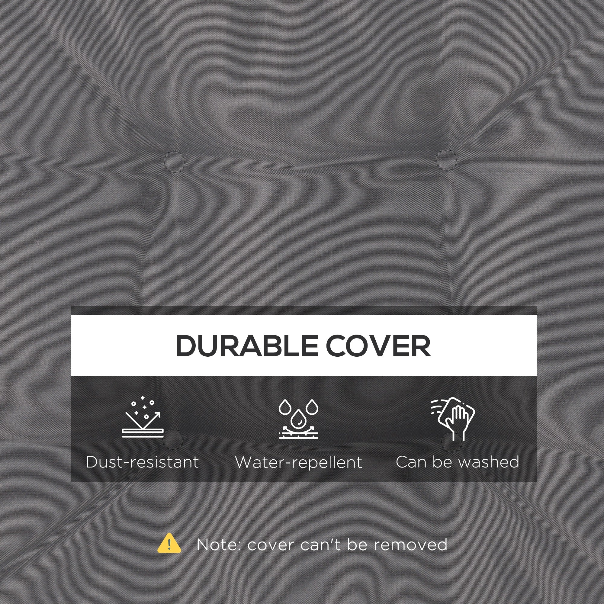 Outsunny 4 Piece Outdoor Chair Cushions, 16.5" x 16.5" Patio Furniture Cushions Seat Pad for Garden Conversation Set, Dark Grey