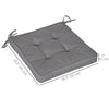 Outsunny 4 Piece Outdoor Chair Cushions, 16.5" x 16.5" Patio Furniture Cushions Seat Pad for Garden Conversation Set, Dark Grey