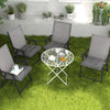 Outsunny 4 Piece Outdoor Chair Cushions, 16.5" x 16.5" Patio Furniture Cushions Seat Pad for Garden Conversation Set, Dark Grey