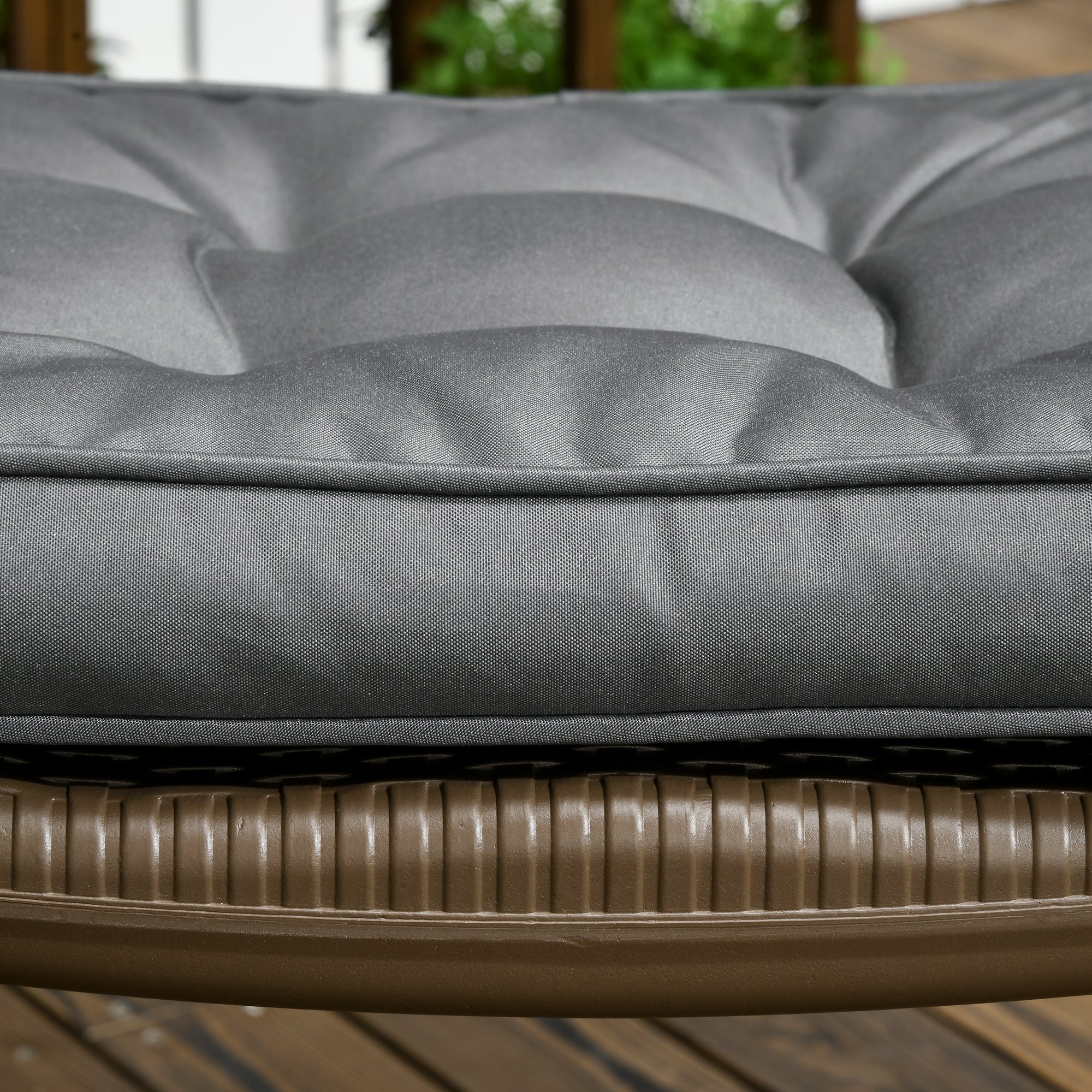 Outsunny 4 Piece Outdoor Chair Cushions, 16.5" x 16.5" Patio Furniture Cushions Seat Pad for Garden Conversation Set, Dark Grey