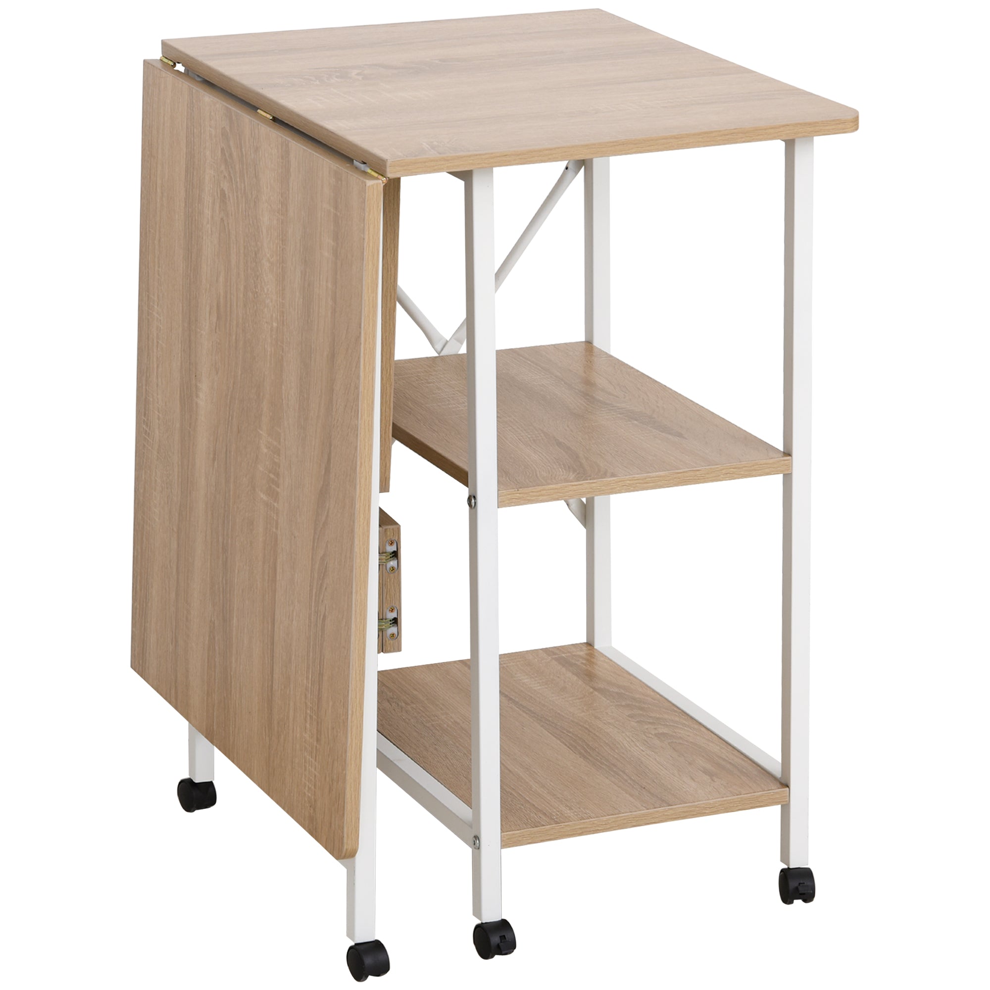 HOMCOM Folding Computer Desk with Storage Shelves, 42