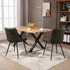 HOMCOM Dining Chairs Set of 2, PU Upholstered Kitchen Chairs with Metal Legs for Dining Room, Living Room, Bedroom, Grey