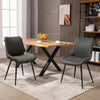 HOMCOM Dining Chairs Set of 2, PU Upholstered Kitchen Chairs with Metal Legs for Dining Room, Living Room, Bedroom, Grey