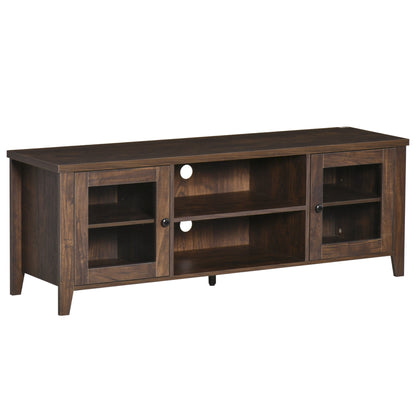 HOMCOM Modern TV Stand for TVs up to 60 inches, Wood TV Console Table with Storage Doors, Entertainment Center for Living Room, Bedroom, Office, Coffee