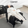 HOMCOM Massage Recliner Chair for Living Room, Push Back Recliner Sofa, Wingback Reclining Chair with Extendable Footrest, Remote Control, Side Pockets, Black