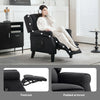 HOMCOM Massage Recliner Chair for Living Room, Push Back Recliner Sofa, Wingback Reclining Chair with Extendable Footrest, Remote Control, Side Pockets, Black