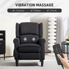 HOMCOM Massage Recliner Chair for Living Room, Push Back Recliner Sofa, Wingback Reclining Chair with Extendable Footrest, Remote Control, Side Pockets, Black