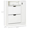 HOMCOM Modern Shoe Cabinet, 12 Pairs Shoe Storage Cabinet with 2 Flip Drawers, Open Shelf and Compartment for Umbrella, Hallway Entryway, White