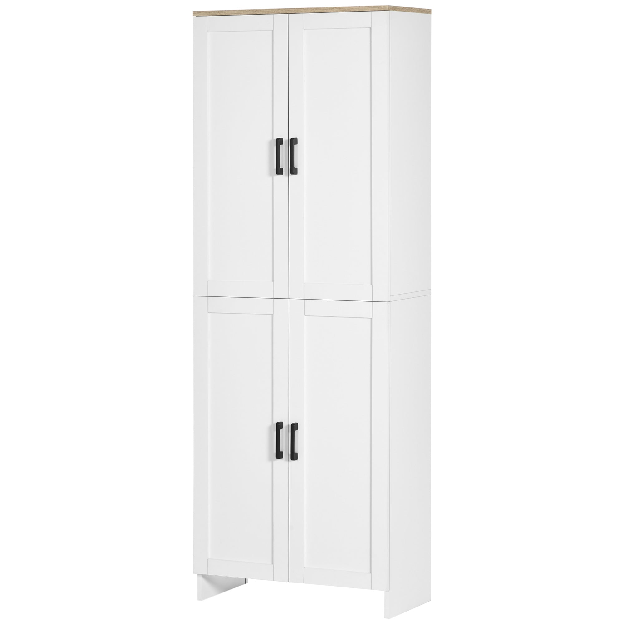 HOMCOM 67" Freestanding Kitchen Pantry, Modern Buffet Cabinet, Storage Cabinet with Adjustable Shelves, 4 Doors, White