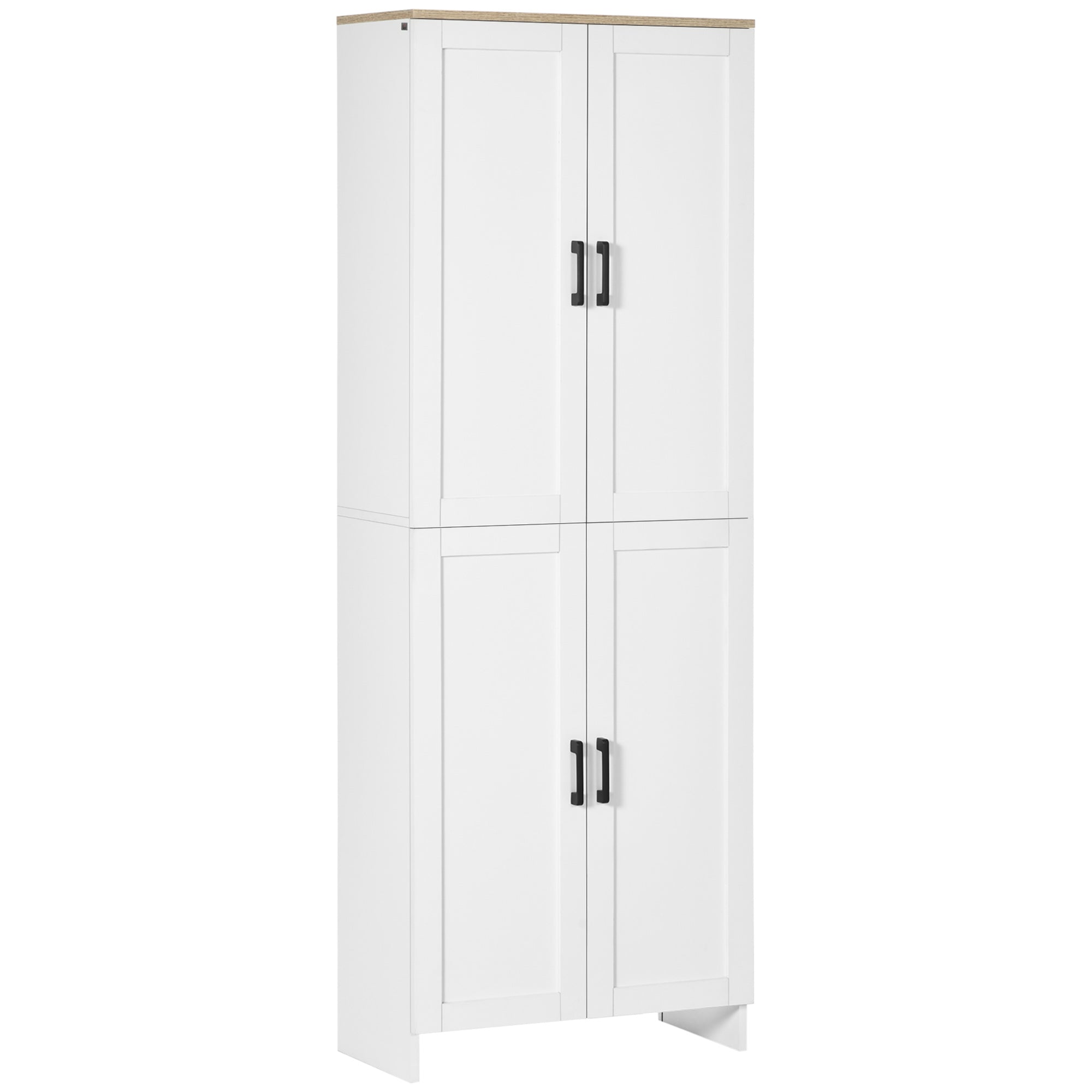 HOMCOM 67" Freestanding Kitchen Pantry, Modern Buffet Cabinet, Storage Cabinet with Adjustable Shelves, 4 Doors, White