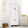 HOMCOM 67" Freestanding Kitchen Pantry, Modern Buffet Cabinet, Storage Cabinet with Adjustable Shelves, 4 Doors, White