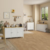 HOMCOM Buffet Cabinet, Sideboard, Storage Cabinet with Doors, 2 Adjustable Shelves, White and Natural