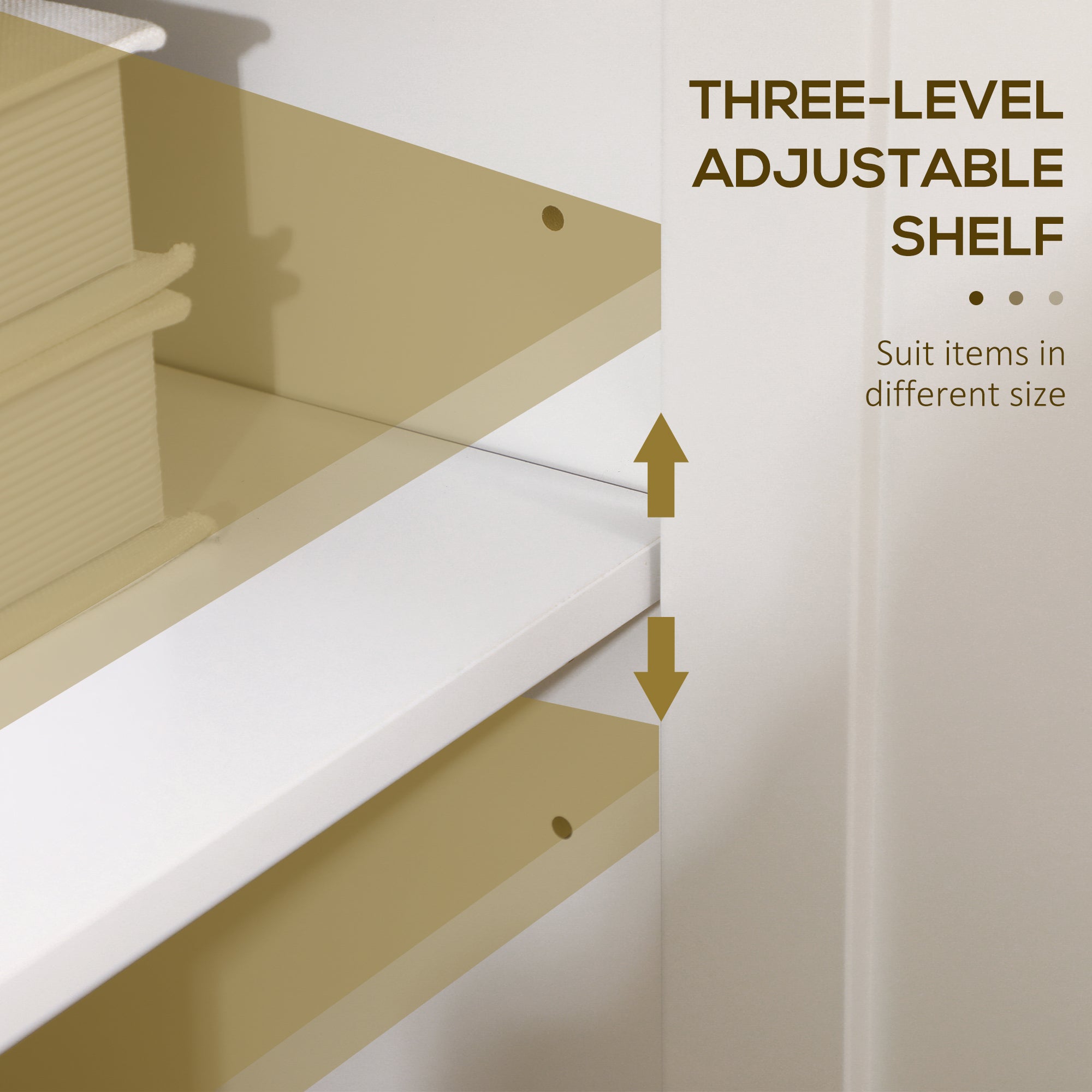 HOMCOM Buffet Cabinet, Sideboard, Storage Cabinet with Doors, 2 Adjustable Shelves, White and Natural