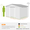 Outsunny 9' x 6' Garden Storage Shed with Foundation Kit, Metal Tool Storage House with Double Doors for Outdoor Patio Yard, Light Green