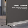 Outsunny Single Outdoor Privacy Screen, 5.9FT Tall Room Divider with UV30+ Protection, Freestanding Privacy Panel Partition with Stable Base for Indoor Outdoor Use, Dark Grey