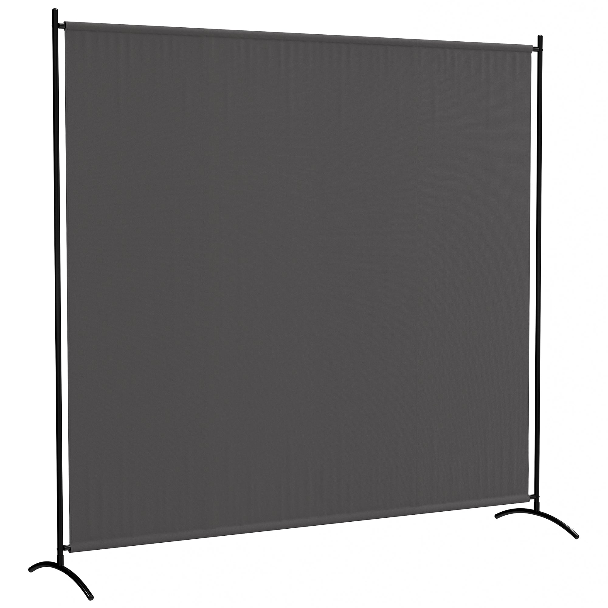 Outsunny Single Outdoor Privacy Screen, 5.9FT Tall Room Divider with UV30+ Protection, Freestanding Privacy Panel Partition with Stable Base for Indoor Outdoor Use, Dark Grey