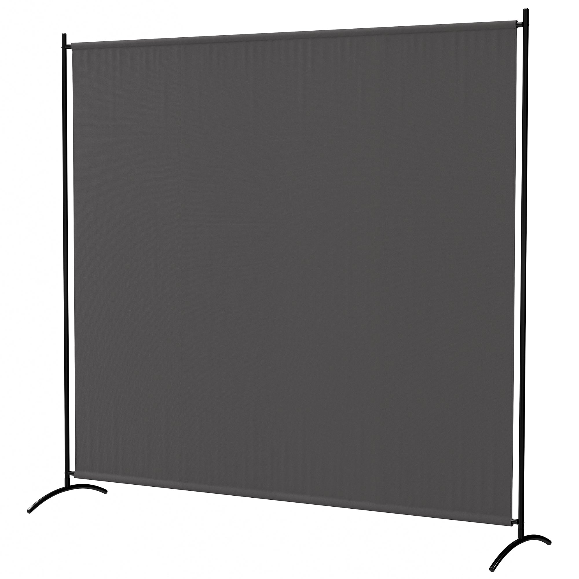 Outsunny Single Outdoor Privacy Screen, 5.9FT Tall Room Divider with UV30+ Protection, Freestanding Privacy Panel Partition with Stable Base for Indoor Outdoor Use, Dark Grey