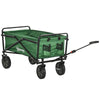 Outsunny Folding Wagon Cart, Outdoor Utility Wagon Heavy Duty Garden Shopping Cart Collapsible Camping Trolley with Steel Frame, Oxford Fabric