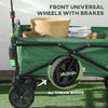 Outsunny Folding Wagon Cart, Outdoor Utility Wagon Heavy Duty Garden Shopping Cart Collapsible Camping Trolley with Steel Frame, Oxford Fabric