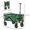 Outsunny Folding Wagon Cart, Outdoor Utility Wagon Heavy Duty Garden Shopping Cart Collapsible Camping Trolley with Steel Frame, Oxford Fabric