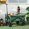 Outsunny Folding Wagon Cart, Outdoor Utility Wagon Heavy Duty Garden Shopping Cart Collapsible Camping Trolley with Steel Frame, Oxford Fabric