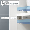 kleankin Bathroom Floor Cabinet with Drawer, Freestanding Storage Organizer with Double Doors, Adjustable Shelf for Living Room, White