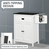 kleankin Bathroom Floor Cabinet with Drawer, Freestanding Storage Organizer with Double Doors, Adjustable Shelf for Living Room, White