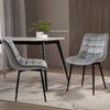 HOMCOM Modern Dining Chair Set of 2, Upholstered Accent Chairs, Soft Velvet-Touch Kitchen Chairs with Metal Legs for Living Room, Grey