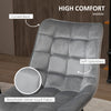 HOMCOM Modern Dining Chair Set of 2, Upholstered Accent Chairs, Soft Velvet-Touch Kitchen Chairs with Metal Legs for Living Room, Grey