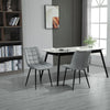 HOMCOM Modern Dining Chair Set of 2, Upholstered Accent Chairs, Soft Velvet-Touch Kitchen Chairs with Metal Legs for Living Room, Grey