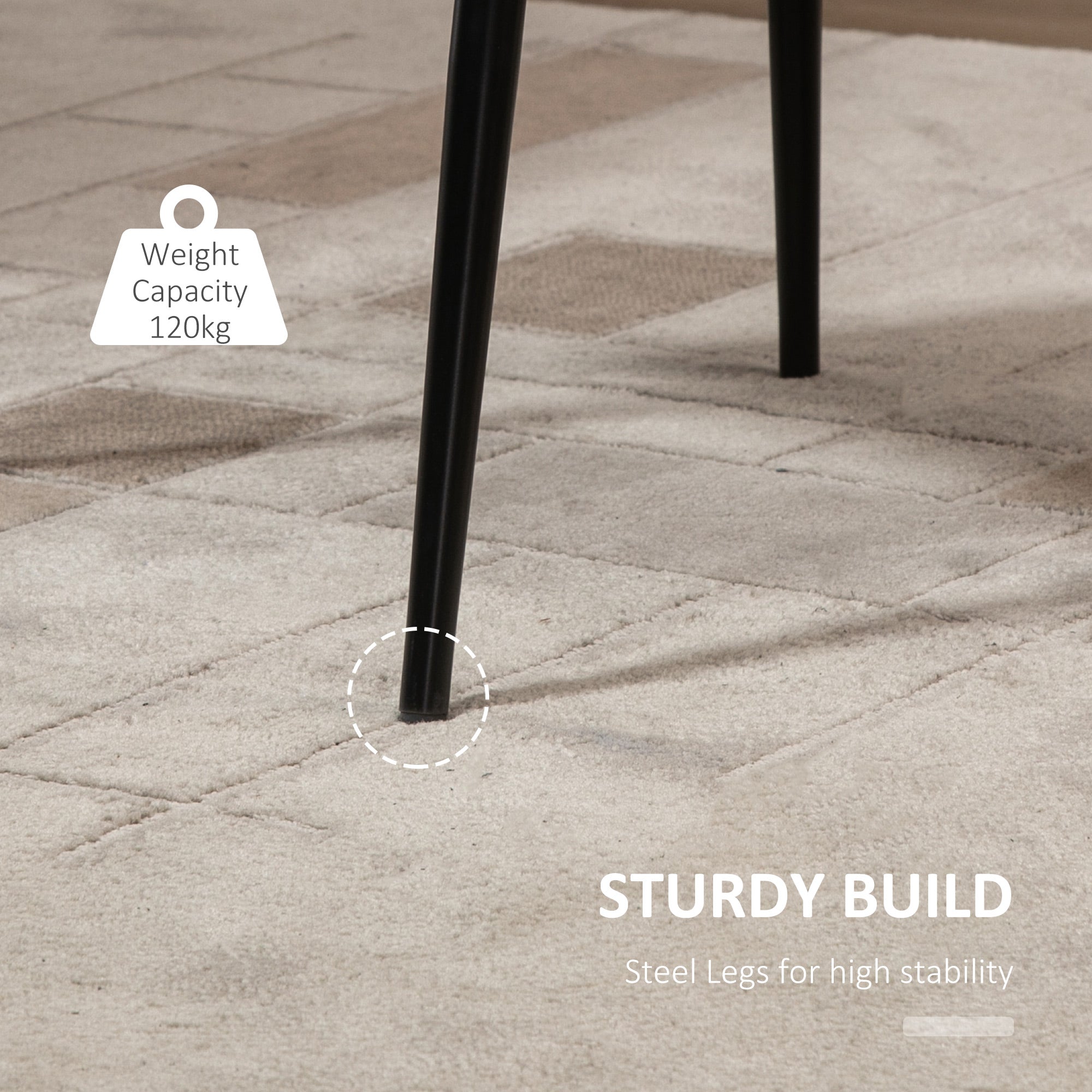 HOMCOM Modern Dining Chair Set of 2, Upholstered Accent Chairs, Soft Velvet-Touch Kitchen Chairs with Metal Legs for Living Room, Grey