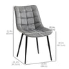 HOMCOM Modern Dining Chair Set of 2, Upholstered Accent Chairs, Soft Velvet-Touch Kitchen Chairs with Metal Legs for Living Room, Grey