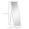 HOMCOM 58" x 20" Full Length Mirror, Floor Standing Mirror, Rectangular Full Body Mirror for Bedroom, Living Room, White