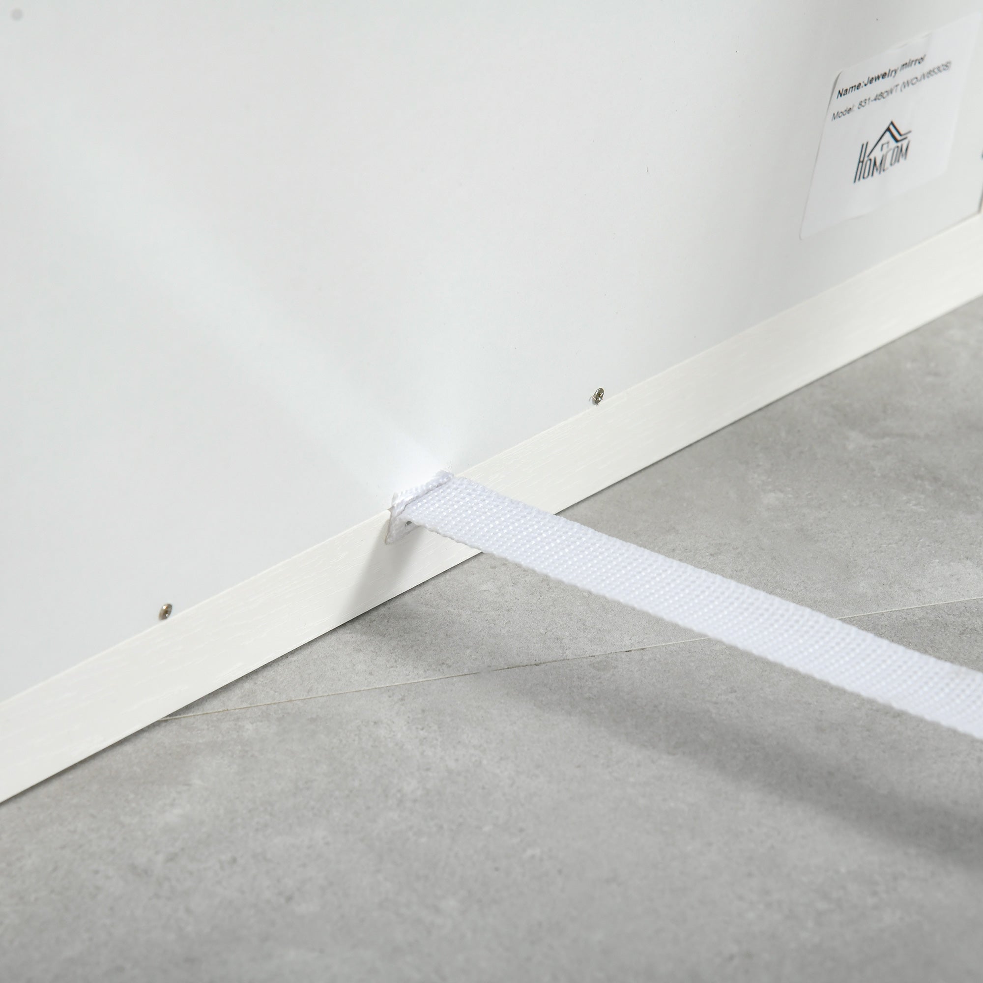 HOMCOM 58" x 20" Full Length Mirror, Floor Standing Mirror, Rectangular Full Body Mirror for Bedroom, Living Room, White