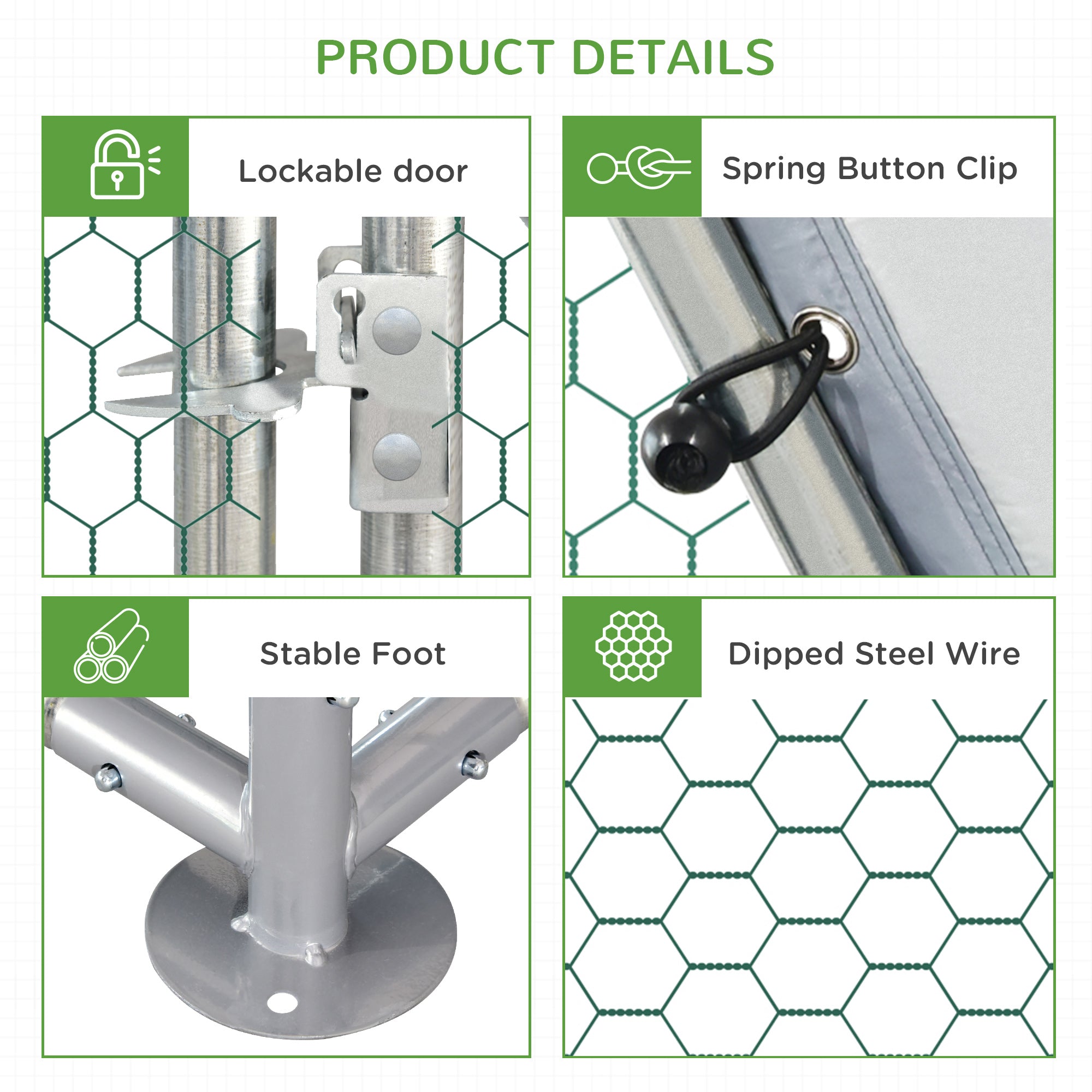 PawHut Large Chicken Coop Metal Chicken Run for Chickens with Waterproof and Anti-UV Cover, Dome Shaped Walk in Fence Cage Hen House for Outdoor and Yard Farm Use, 1" Dia, 9.2' x 18.7' x 6.4'