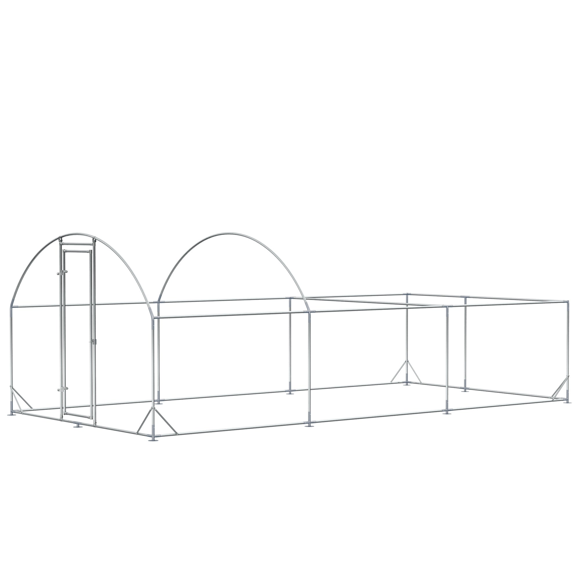 PawHut Large Chicken Coop Metal Chicken Run for Chickens with Waterproof and Anti-UV Cover, Dome Shaped Walk in Fence Cage Hen House for Outdoor and Yard Farm Use, 1" Dia, 9.2' x 18.7' x 6.4'
